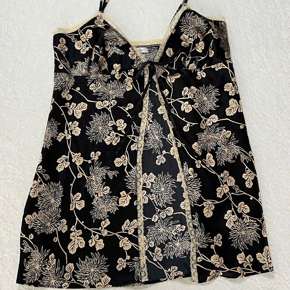 Victoria's Secret Black and Cream Floral Lingerie